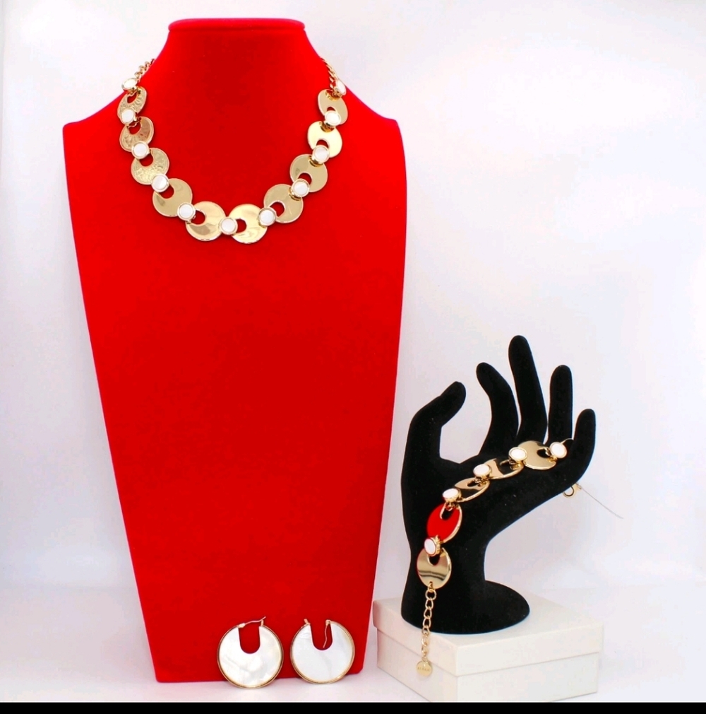 Alfani Gold Disc Necklace and Earring Set